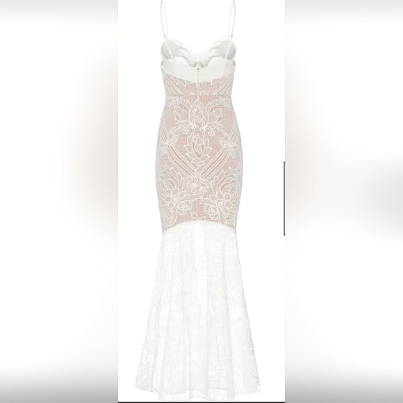 Do not buy Sheike lunar lace gown maxi dress white Sze 8 floral strappy RRP$400 - Picture 2 of 10